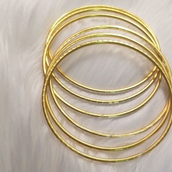 Goldtone and Silver Bangle Bracelets - Picture 3 of 6